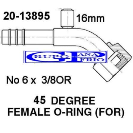  FITTING ORING SEMICURVO 5/16" C/Val. R134a GP FT3895